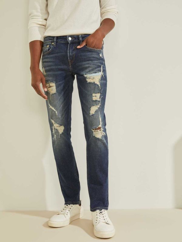 Guess Eco Destroyed Skinny Jeans Herr Tvätt | 290163-SGE