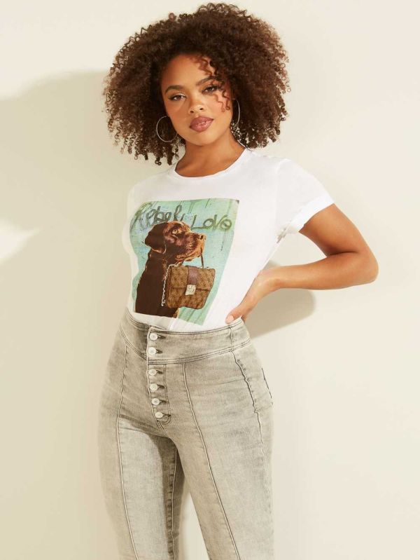 Guess Eco Dog and Purse Graphic T-shirt Dam Vita | 817905-SFY