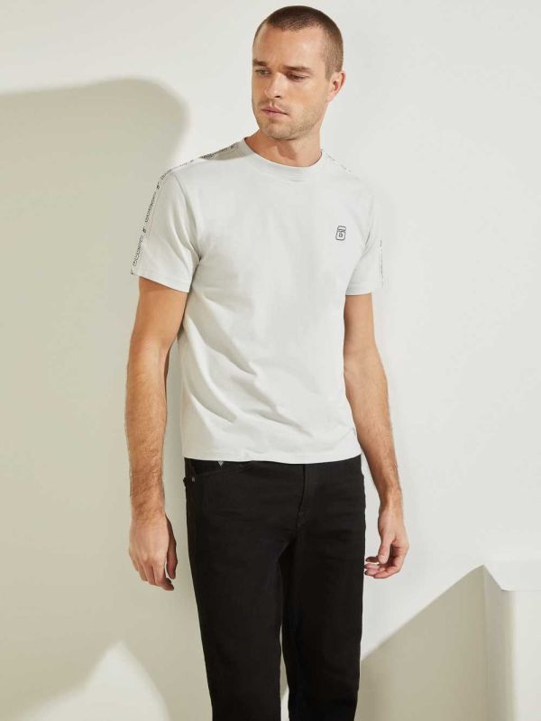 Guess Eco Eric Logo T-shirt Herr Grå | 370829-JAG