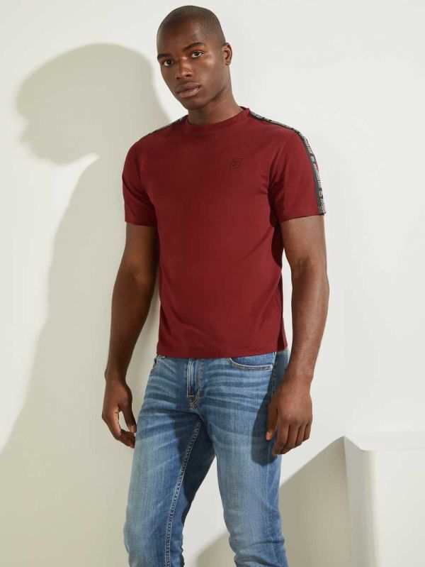 Guess Eco Eric Logo T-shirt Herr Vinröda | 572380-NPB
