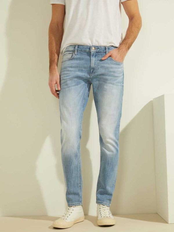 Guess Eco Faded Skinny Jeans Herr Blå Vita | 691802-BOK
