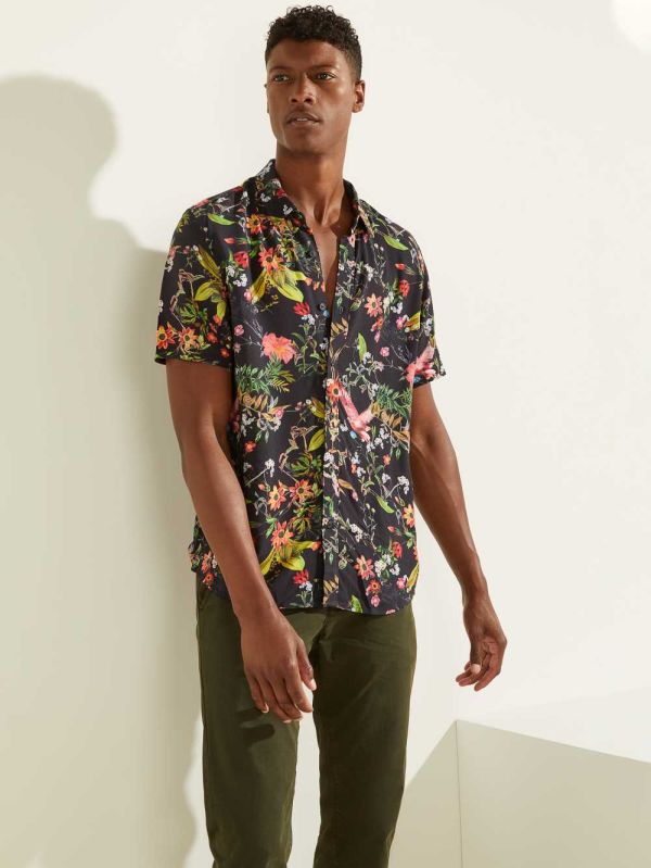 Guess Eco Flower Market Skjorta Herr Blommiga | 680391-HLO