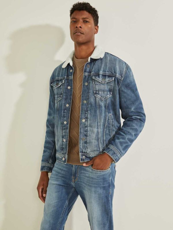 Guess Eco Gale Denim Jacka Herr Blå | 873926-HDB