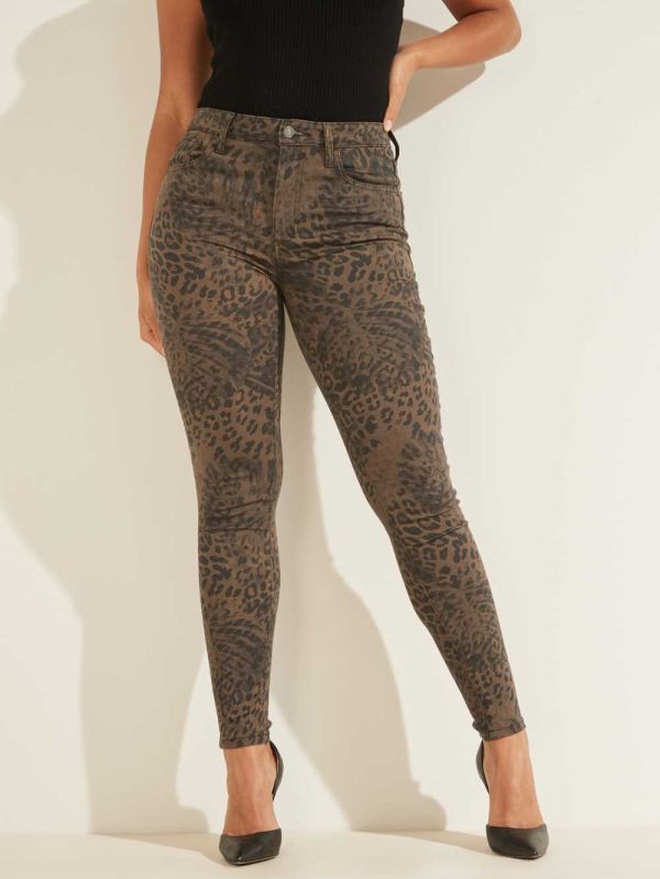 Guess Eco Ghost Leaf Skinny Jeans Dam Leopard | 587912-IGY