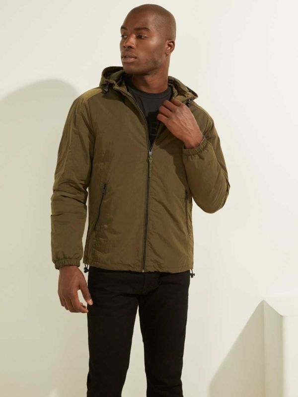 Guess Eco Hooded Vindjacka Herr Olivgröna | 530147-NEQ