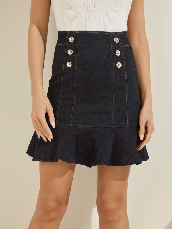 Guess Eco Julianne Denim Kjolar Dam Svarta | 019273-RDO