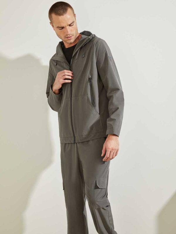 Guess Eco Kaden Hooded Jacka Herr Mörkgrå | 057421-CVB