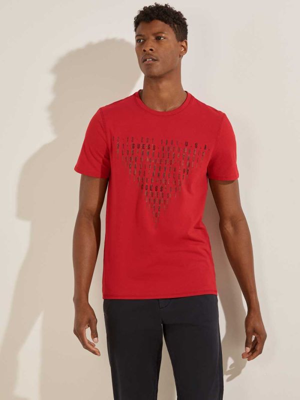 Guess Eco Keanu Logo T-shirt Herr Röda | 145902-FNM