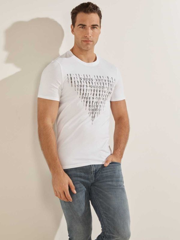 Guess Eco Keanu Logo T-shirt Herr Vita | 182356-GTS