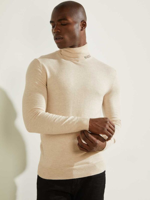 Guess Eco Lane Basic Turtleneck T-shirt Herr Vita | 643102-LNY