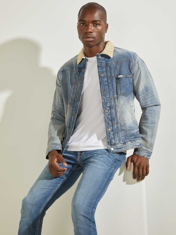Guess Eco Lewis Denim Jacka Herr Blå | 698570-KQB