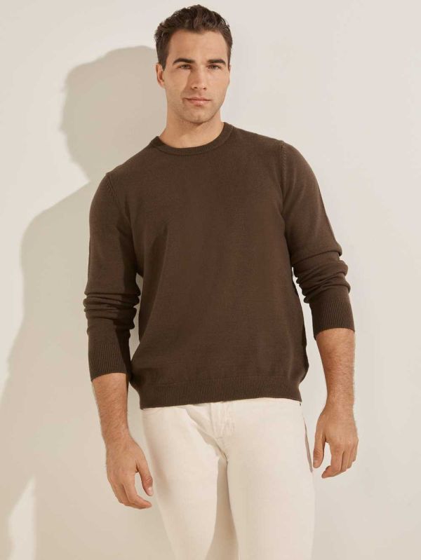 Guess Eco Liam Crew Tröjor Herr Choklad Bruna | 563012-BYR