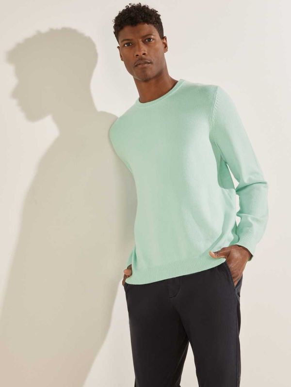 Guess Eco Liam Crew Tröjor Herr Mintgröna | 835291-SQP