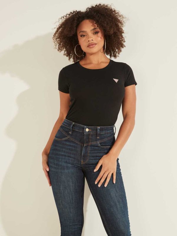 Guess Eco Logo Baby T-shirt Dam Svarta | 024813-PDR