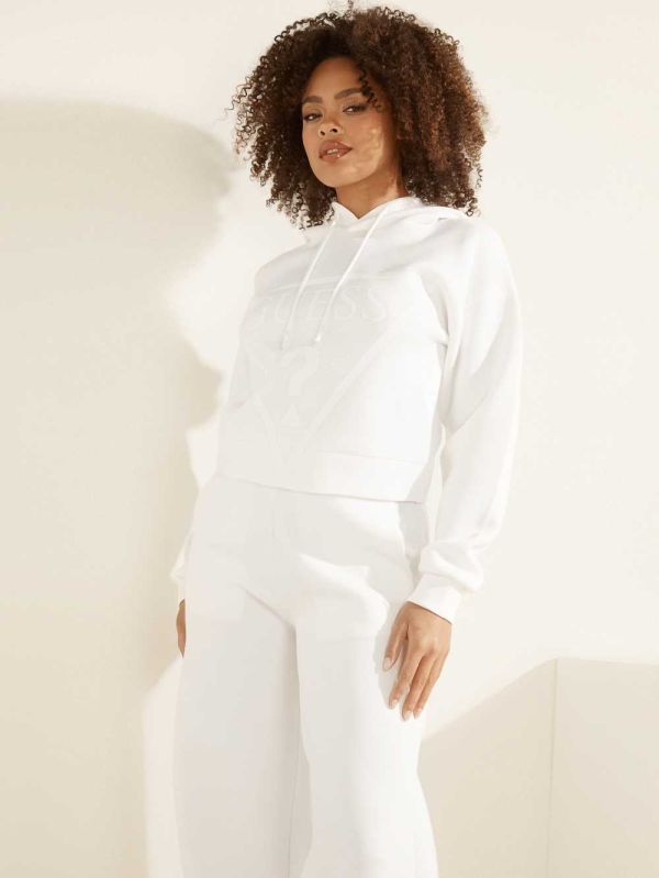 Guess Eco Logo Hooded Sweatshirt Dam Grädde | 279306-PNT