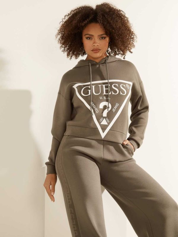Guess Eco Logo Hooded Sweatshirt Dam Gröna | 539016-QXR