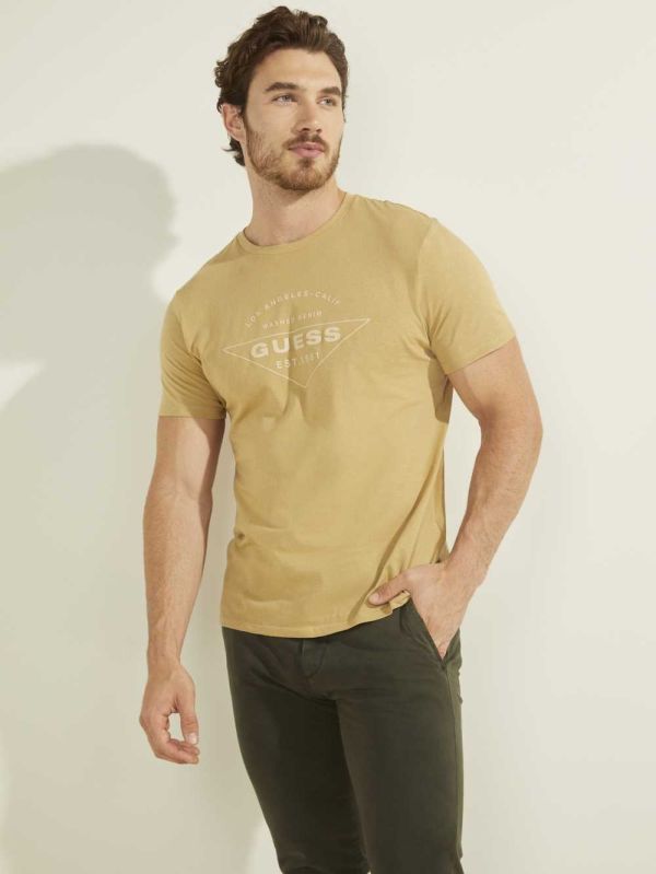 Guess Eco Logo T-shirt Herr Blå Orange | 632479-UYP