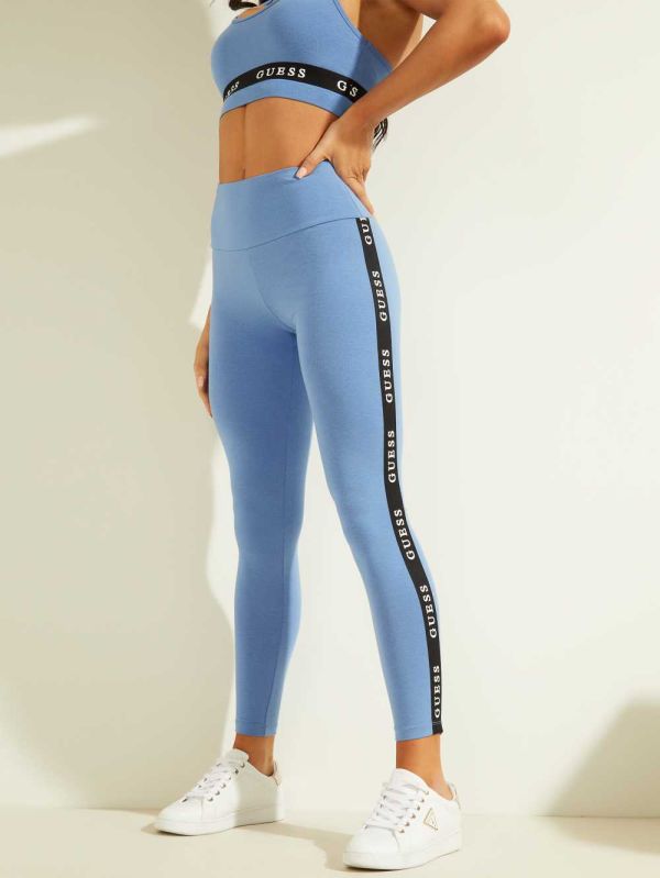 Guess Eco Logo Tape Leggings Dam Blå | 036249-CEA