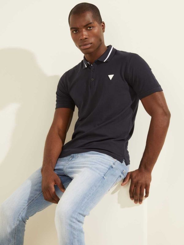 Guess Eco Lyle Piketröja Herr Mörkblå | 680314-YUN