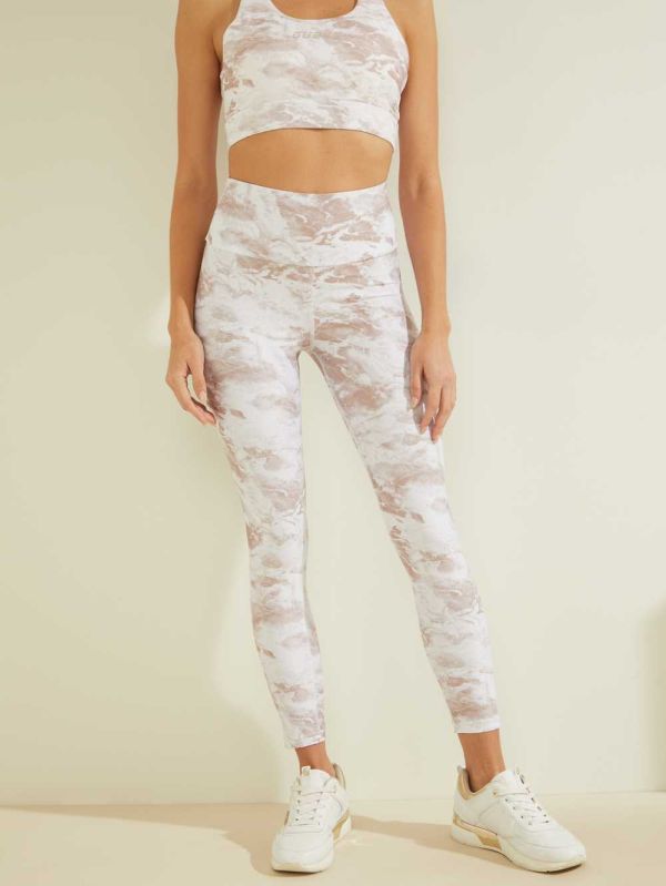Guess Eco Marble Leggings Dam Vita Blommiga | 892503-QEO