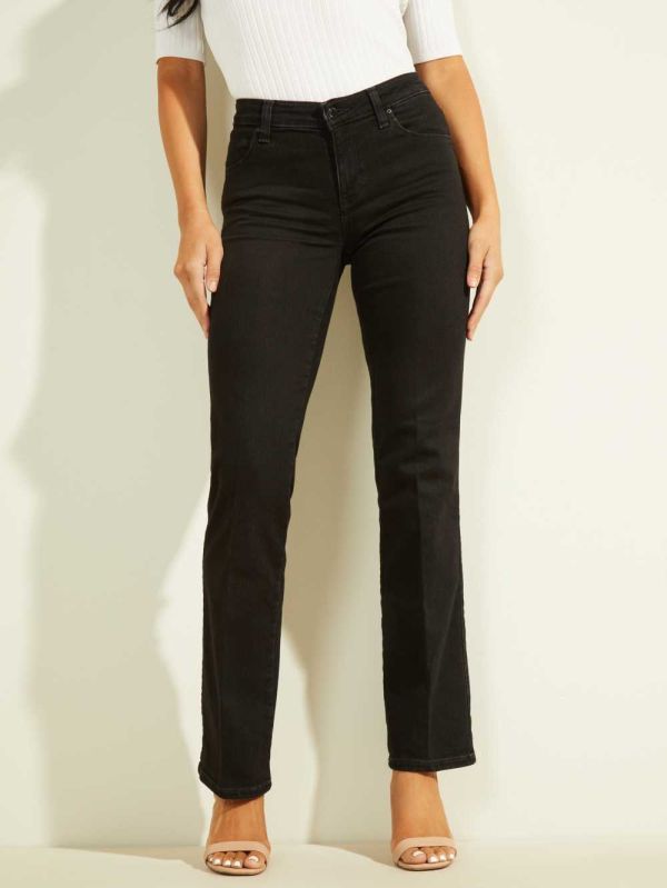 Guess Eco Mid-Rise Sexy Straight Leg Jeans Dam Svarta | 610857-BUW