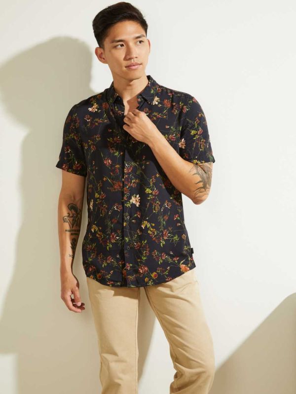 Guess Eco Mystic Floral Skjorta Herr Blå | 385409-DHL