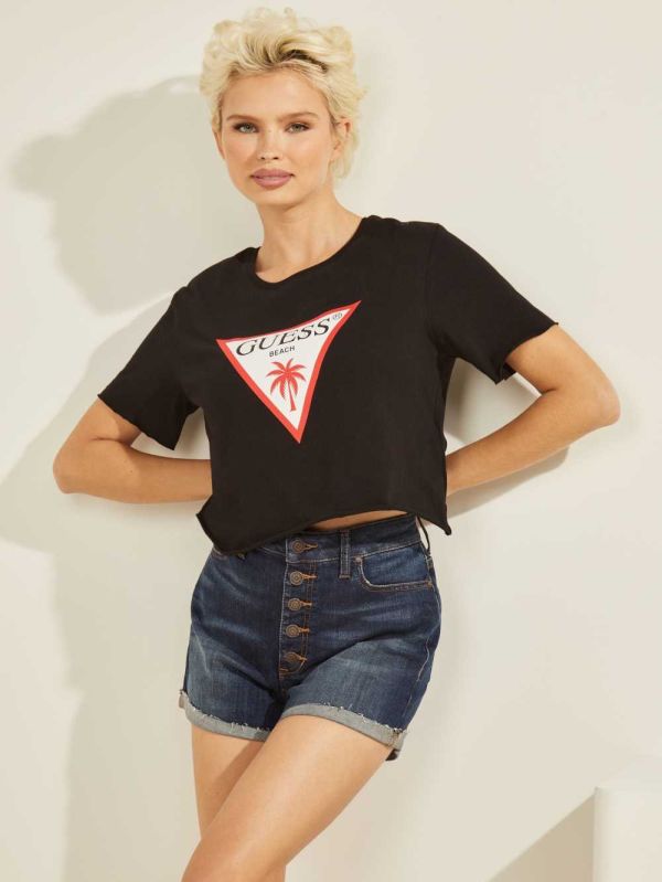 Guess Eco Printed Crop Top Badkläder Dam Mörkbruna | 260984-XVY