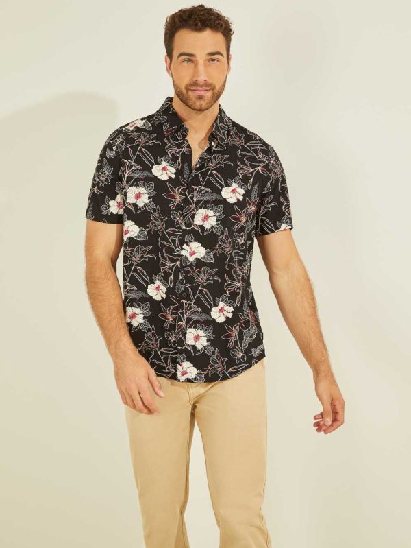 Guess Eco Rayon Westbury Skjorta Herr Blommiga | 983642-OFP