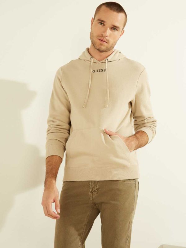 Guess Eco Roy Embroidered Logo Hoodie Herr Titan | 764539-EFG