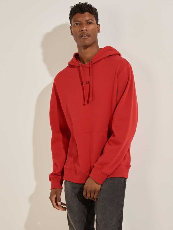 Guess Eco Roy Embroidered Logo Hoodie Herr Röda | 943287-YBA