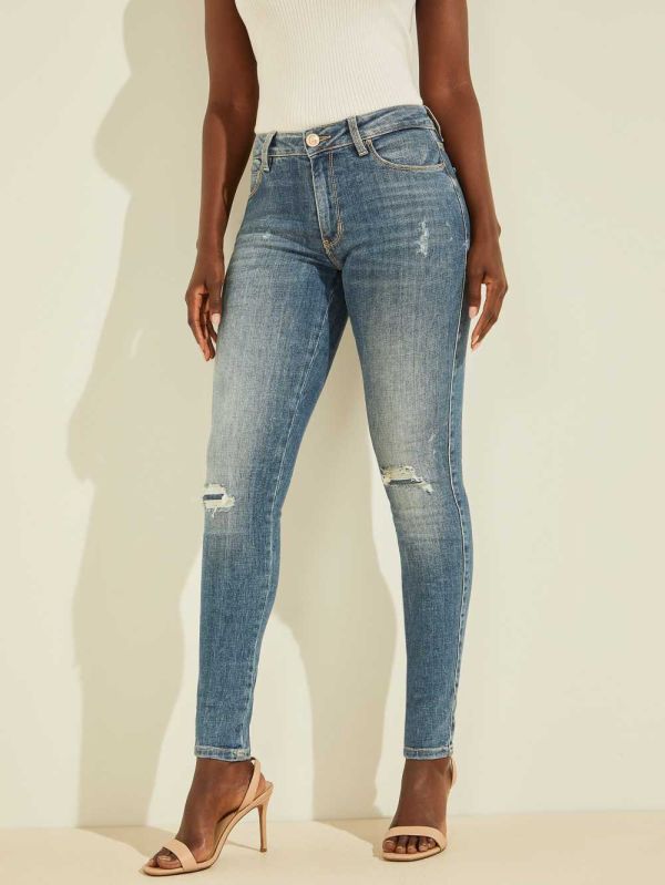 Guess Eco Sexy Curve Destroyed Jeans Dam Ljusblå | 519307-WBM