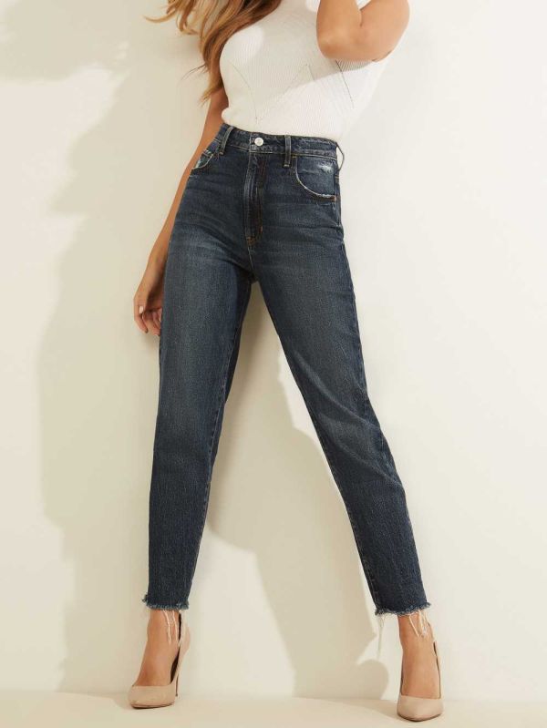 Guess Eco Slim Mom Jeans Dam Blå | 243879-EXN
