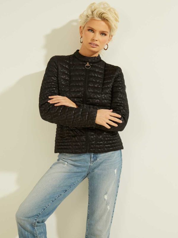 Guess Eco Vona Logo Jacka Dam Svarta | 643587-HGI