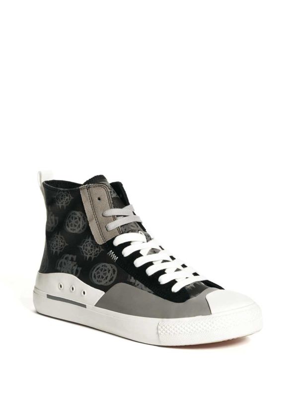 Guess Ederle Geo High-Top Sneakers Herr Svarta | 426790-DOY