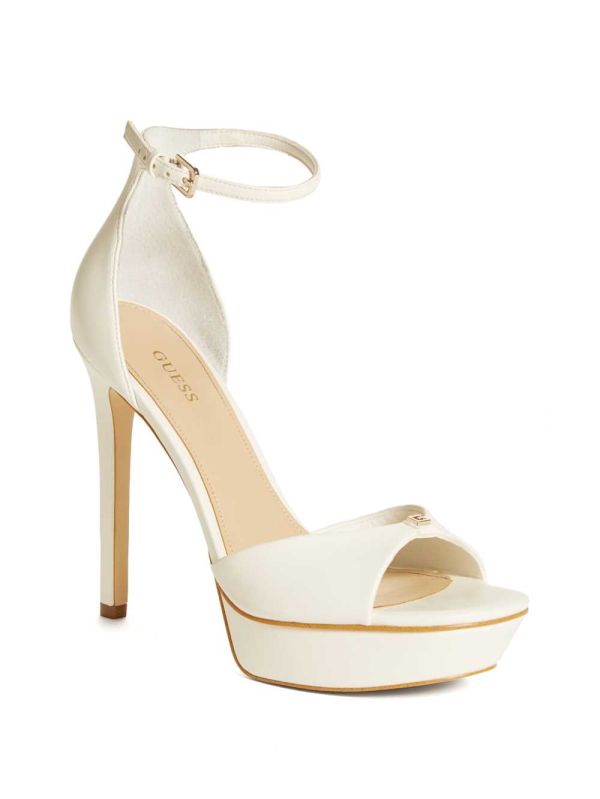 Guess Ellsyn Peep-Tå Stilettos Sandaler Klack Dam Vita | 357941-FLO