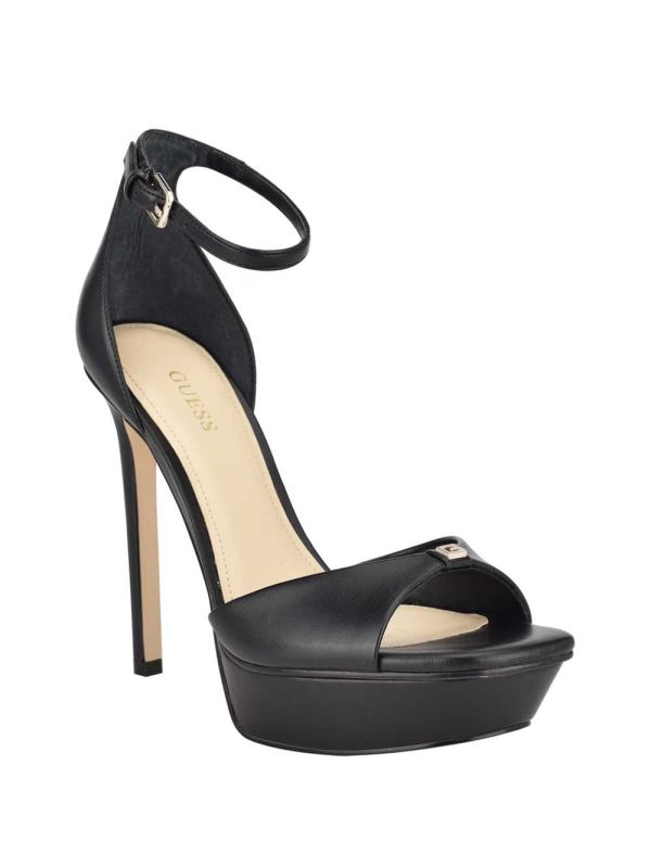 Guess Ellsyn Peep-Tå Stilettos Sandaler Klack Dam Svarta | 375426-TBZ