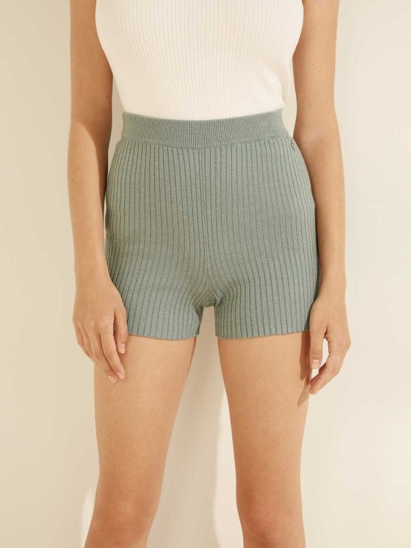 Guess Emili Ribbed Shorts Dam Turkos | 845613-COT