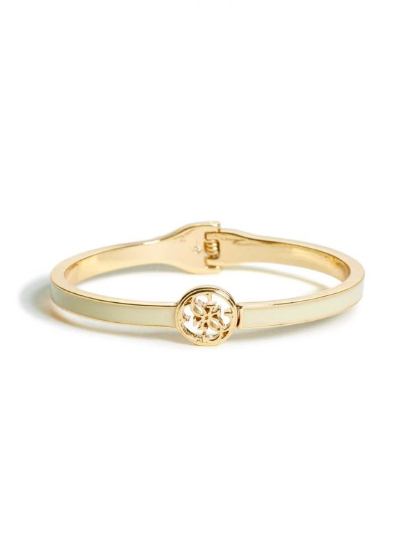 Guess Enamel Logo Bangle Ringar Dam Ljusguld Bruna | 198273-BDK