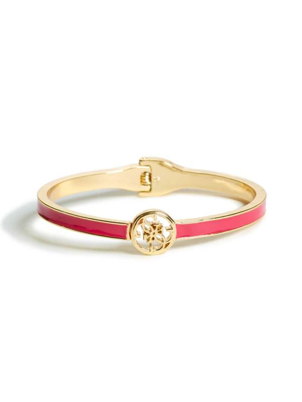 Guess Enamel Logo Bangle Ringar Dam Rosa | 319408-AJL