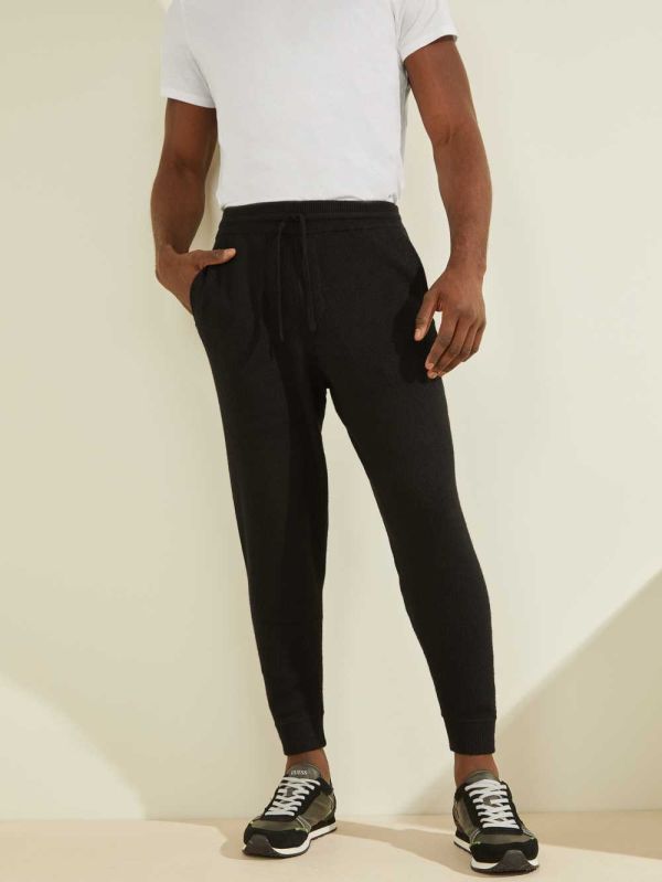 Guess Esmere Wool-Blend Mjukisbyxor Herr Svarta | 079825-AYI