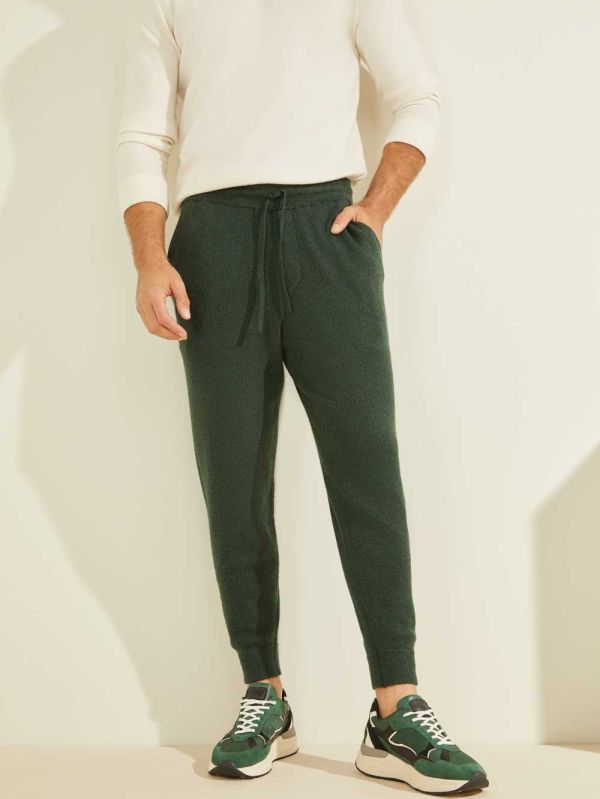 Guess Esmere Wool-Blend Mjukisbyxor Herr Mörkgröna | 276154-TXD