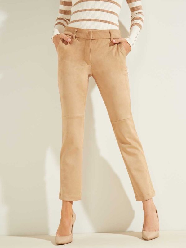 Guess Evelina Faux-Mocka Byxor Dam Blå Orange | 410926-RMB