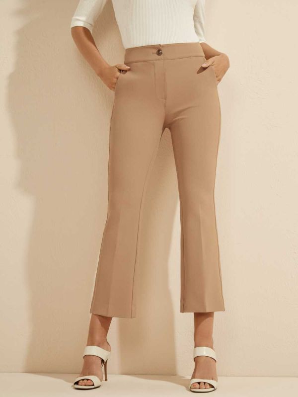 Guess Evelyn Cropped Byxor Dam Kaffe | 986405-GRO