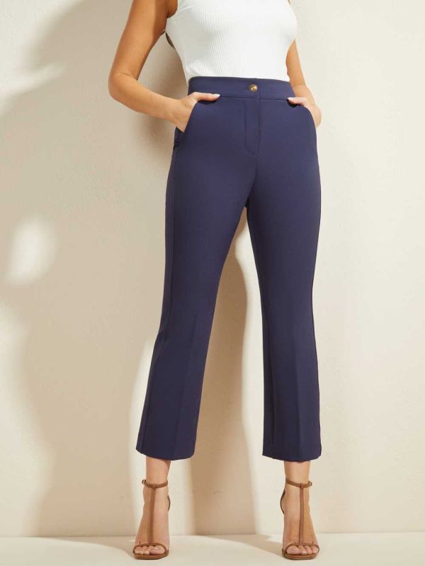 Guess Evelyn Cropped Byxor Dam Marinblå | 471082-HNS