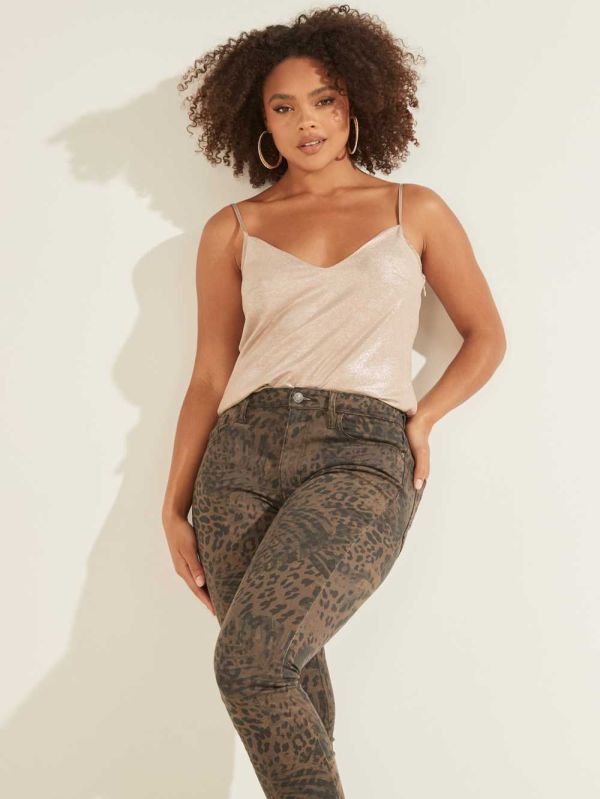 Guess Fabiola Faux-Mocka Camisole Blast Dam Ljusrosa Guld | 178206-FJS