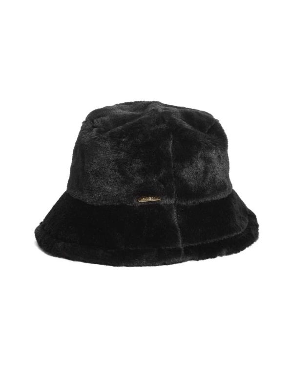 Guess Faux-Fur Bucket Hatt Dam Svarta | 724086-LTC