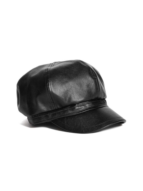 Guess Faux-Läder Cabbie Hatt Dam Svarta | 056721-GDW