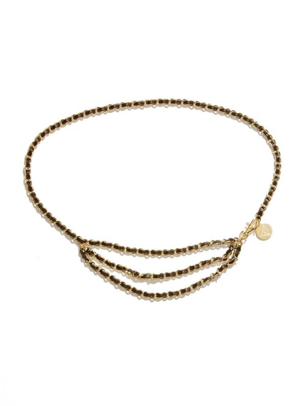 Guess Faux-Läder Chain Bälte Dam Guld | 431587-WXE