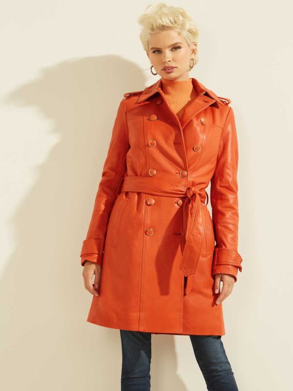Guess Felicia Läder Trench Rockar Dam Bruna Olika Färger | 261738-WFT