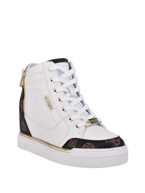 Guess Figz Logo Kilklack Sneakers Dam Vita | 976142-GZK